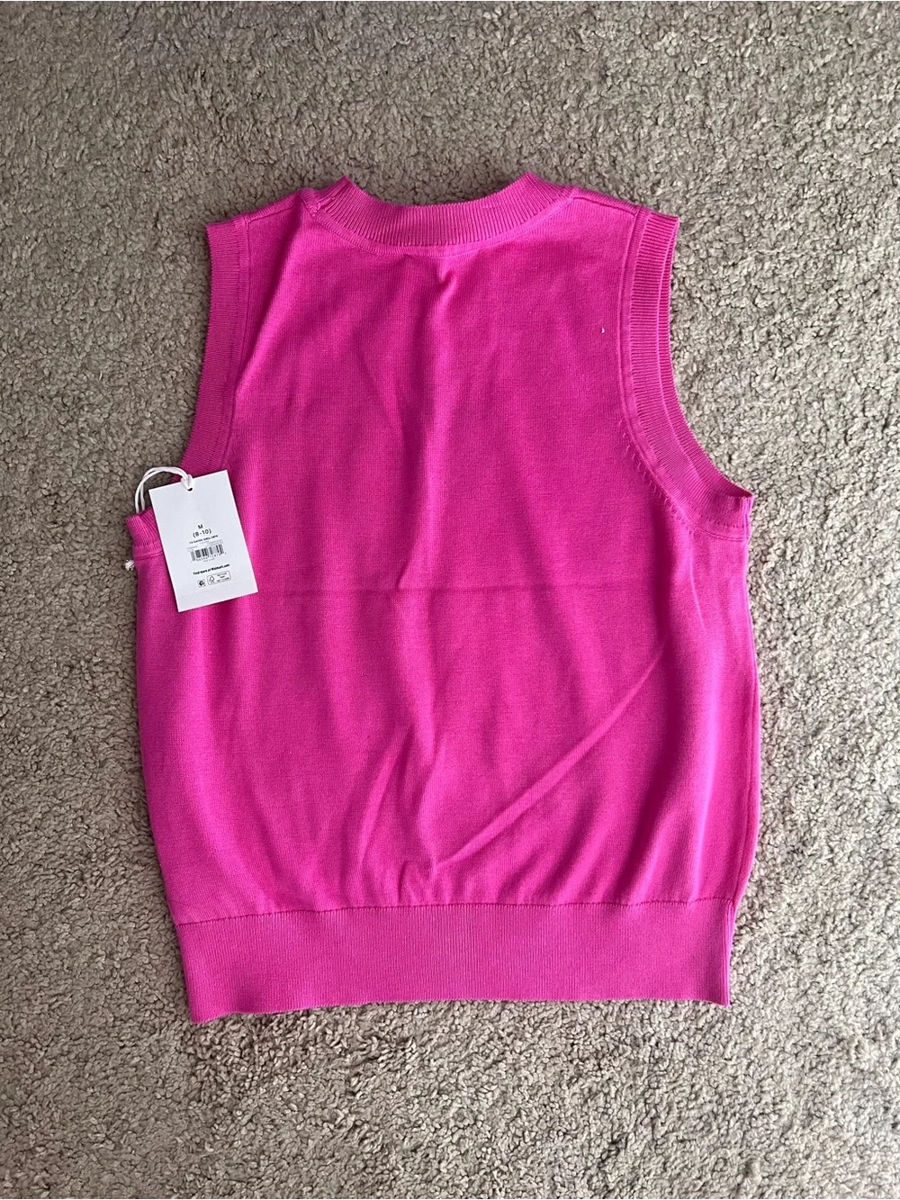 Girls' Pink Sleeveless Pineapple Knit Tank Top